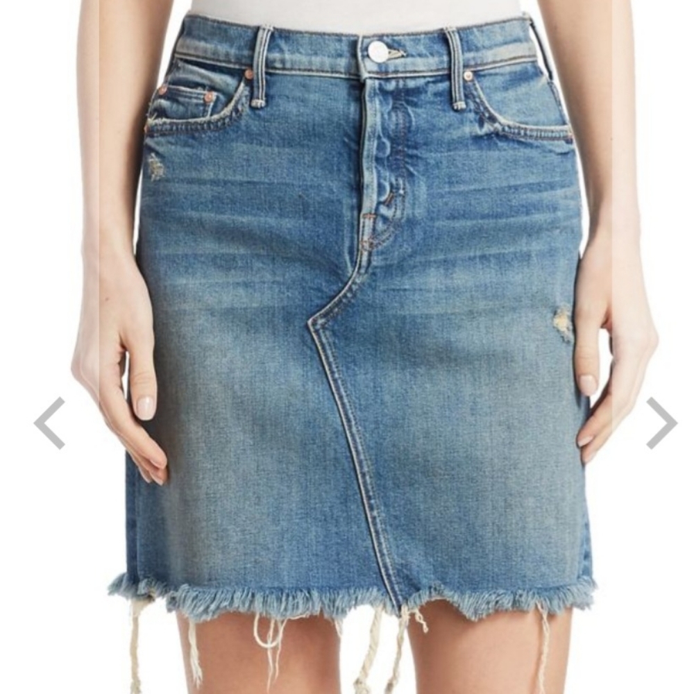 MOTHER Superior The Tomcat Mini Skirt Fray in Playing Dirty Wash - Picture 2 of 16